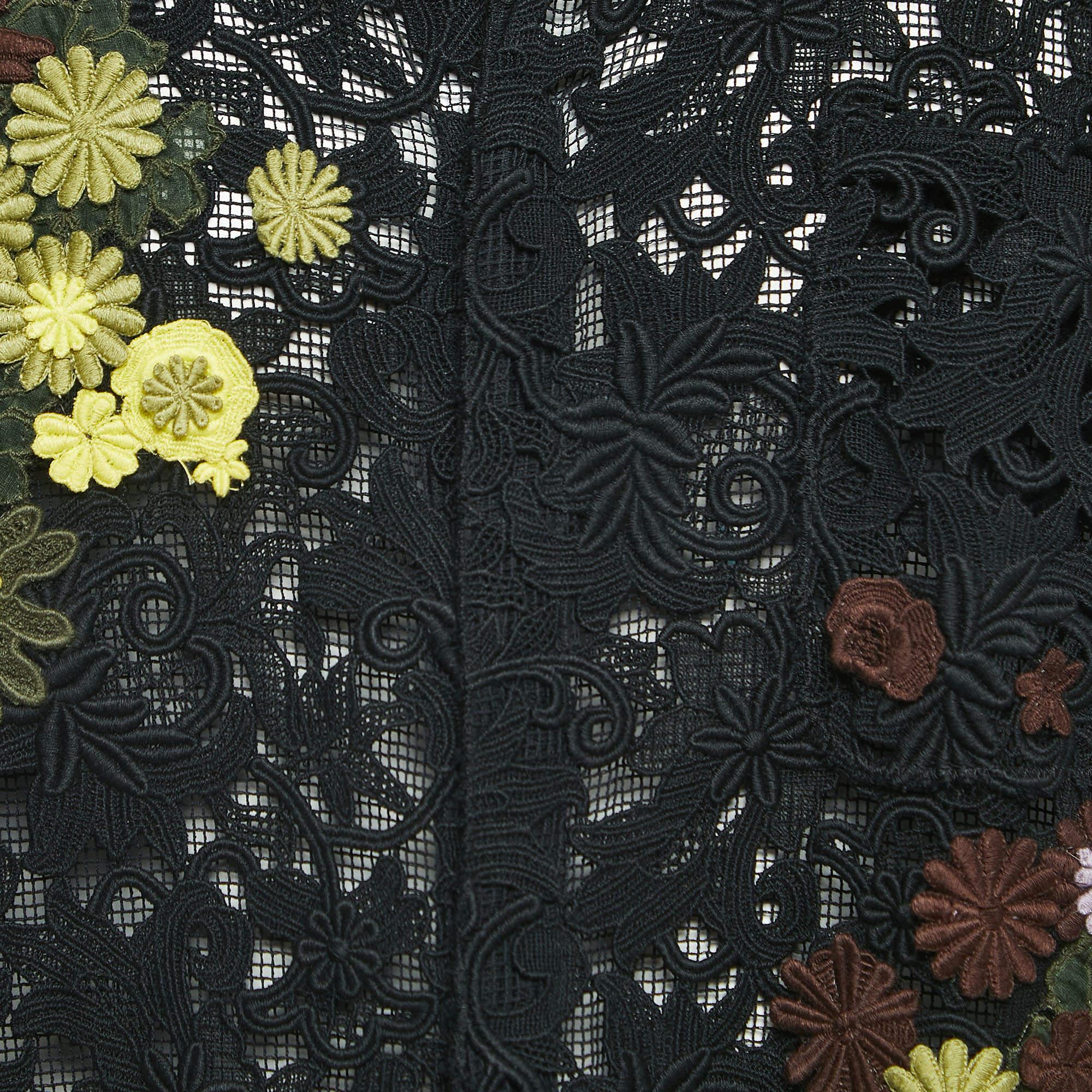 Men's Valentino Black Floral Lace Shorts Shirt Set L