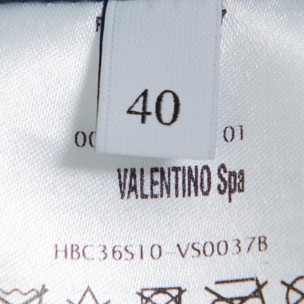Valentino Black Gabardine Butterfly Applique Detail Jacket S 3