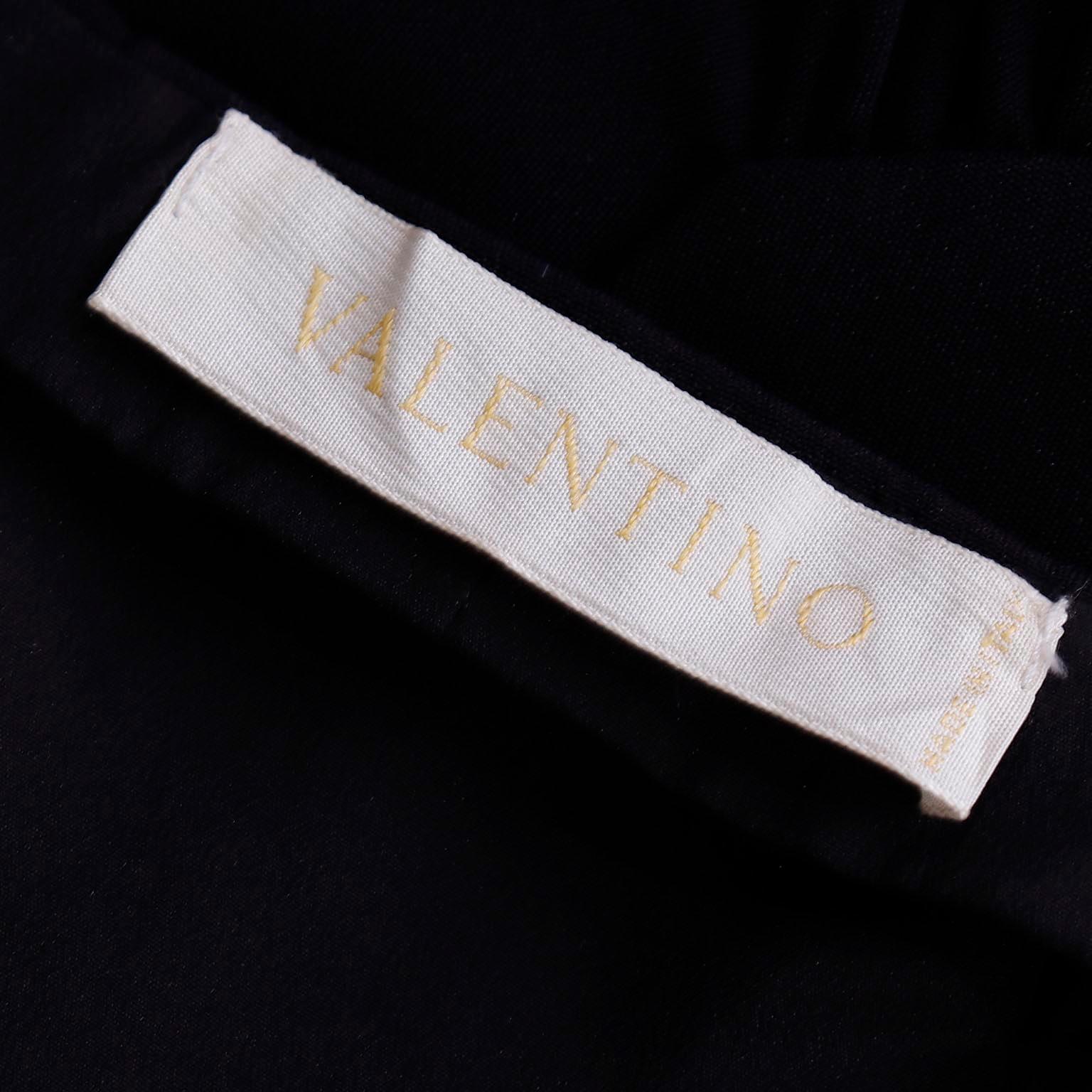 Valentino Black Gathered 2000s Y2K Pencil Silk Blend Skirt For Sale 4
