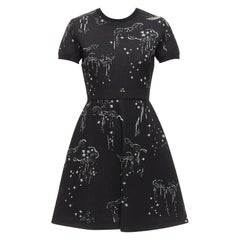 Valentino, abito in jacquard a manica corta con nuvola glitterata, S