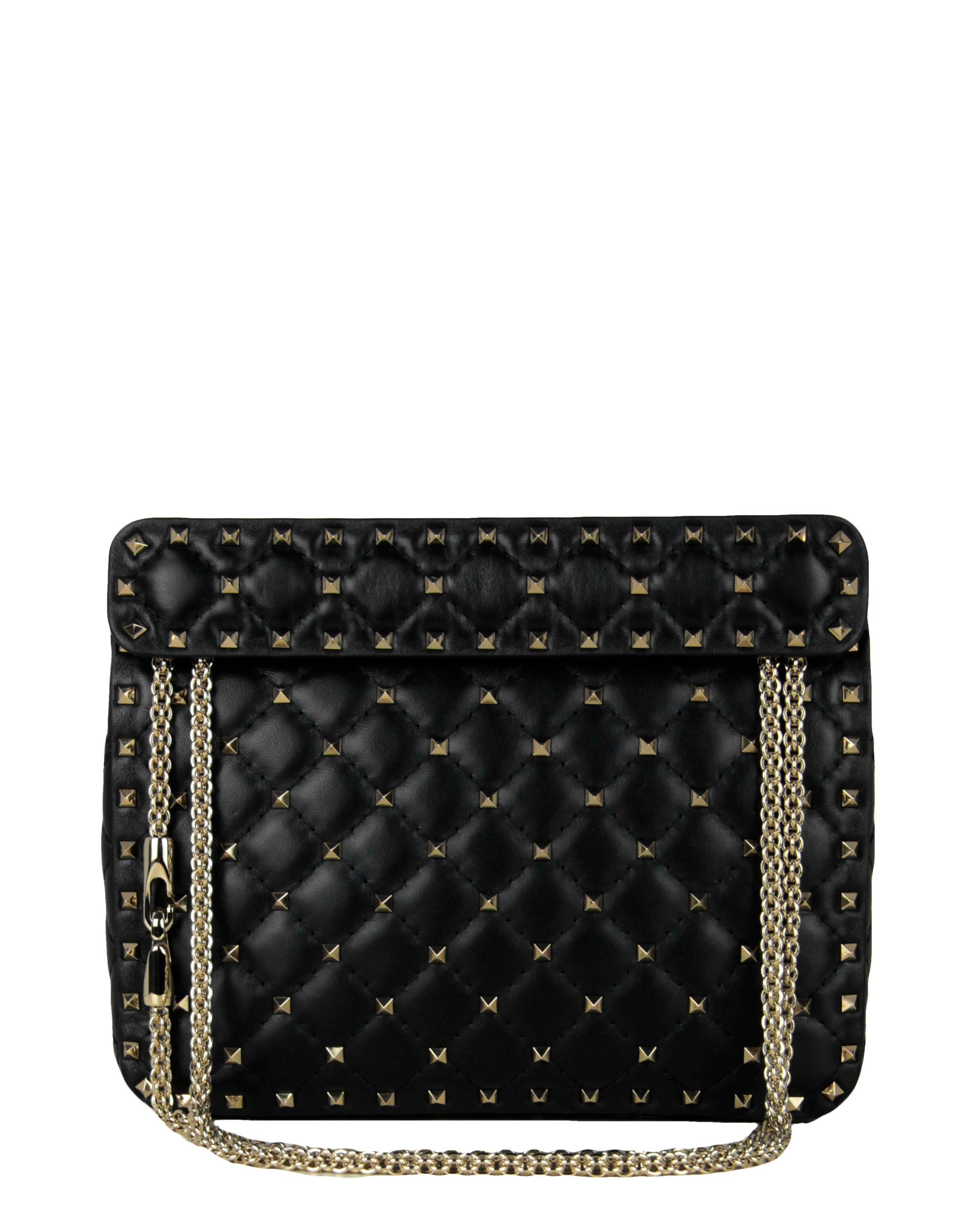 black valentino bag with gold studs
