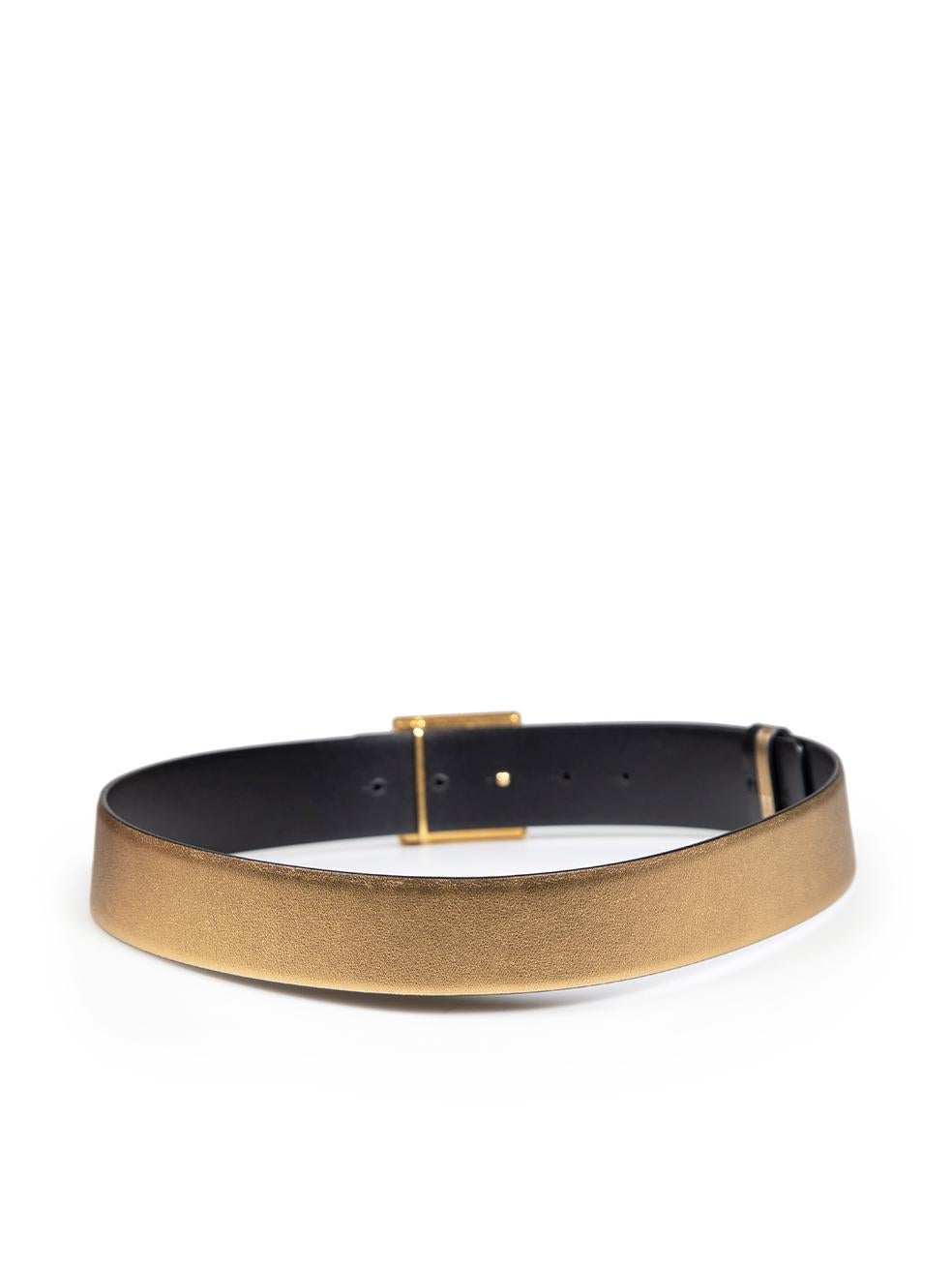 Women's Valentino Black & Gold Reversible Leather Belt For Sale