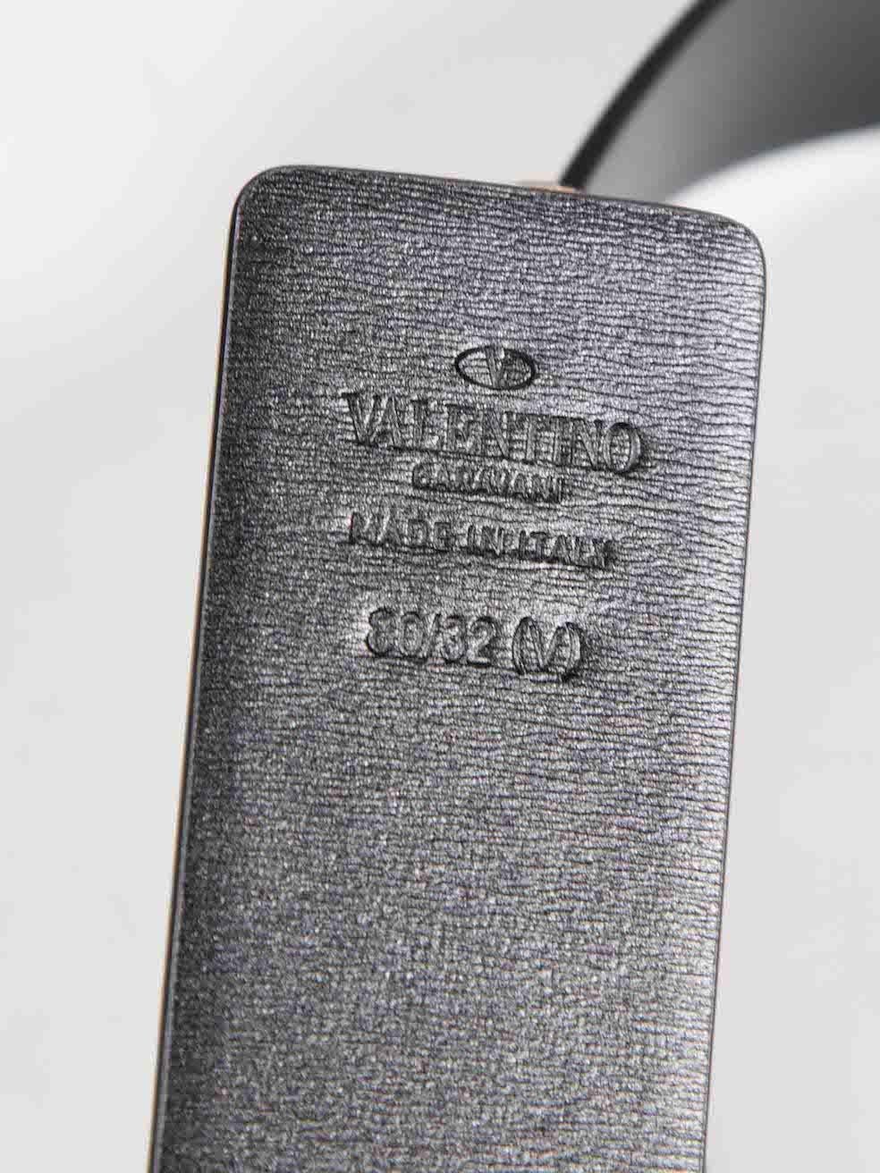 Valentino Black & Gold Reversible Leather Belt For Sale 2