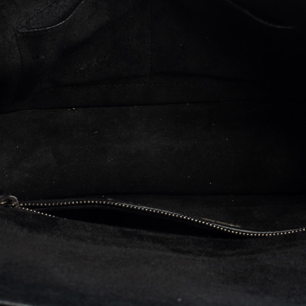 Valentino Black Grained Leather Rockstud Medium Glam Lock Flap Bag 3