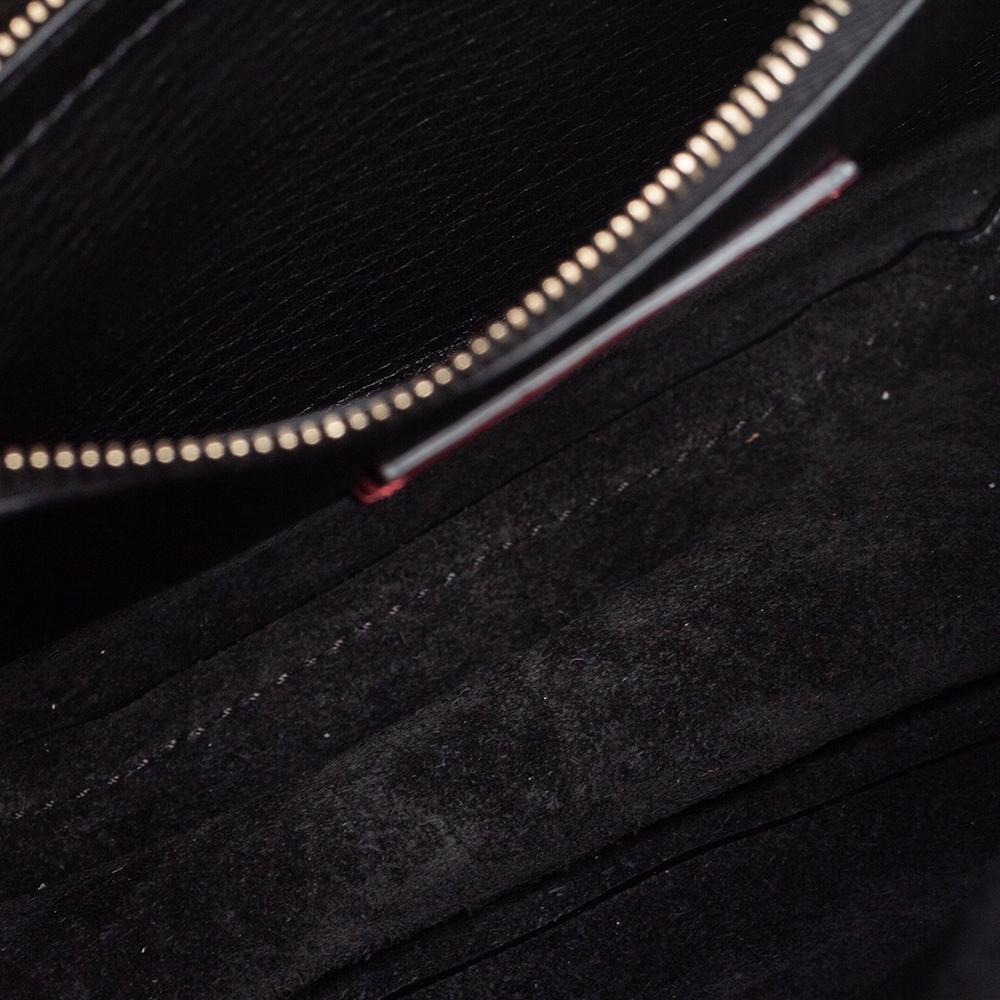 Valentino Black Grained Leather Rockstud Saddle Shoulder Bag 2