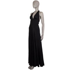 VALENTINO black HALTER EVENING GOWN MAXI Dress 40