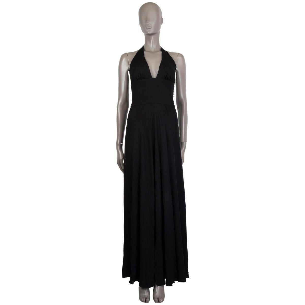 Black VALENTINO black HALTER EVENING GOWN MAXI Dress 40