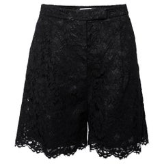 Valentino Black High Waist Lace Shorts M