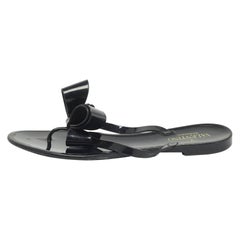 Valentino Black Jelly Thong Flats Size 40