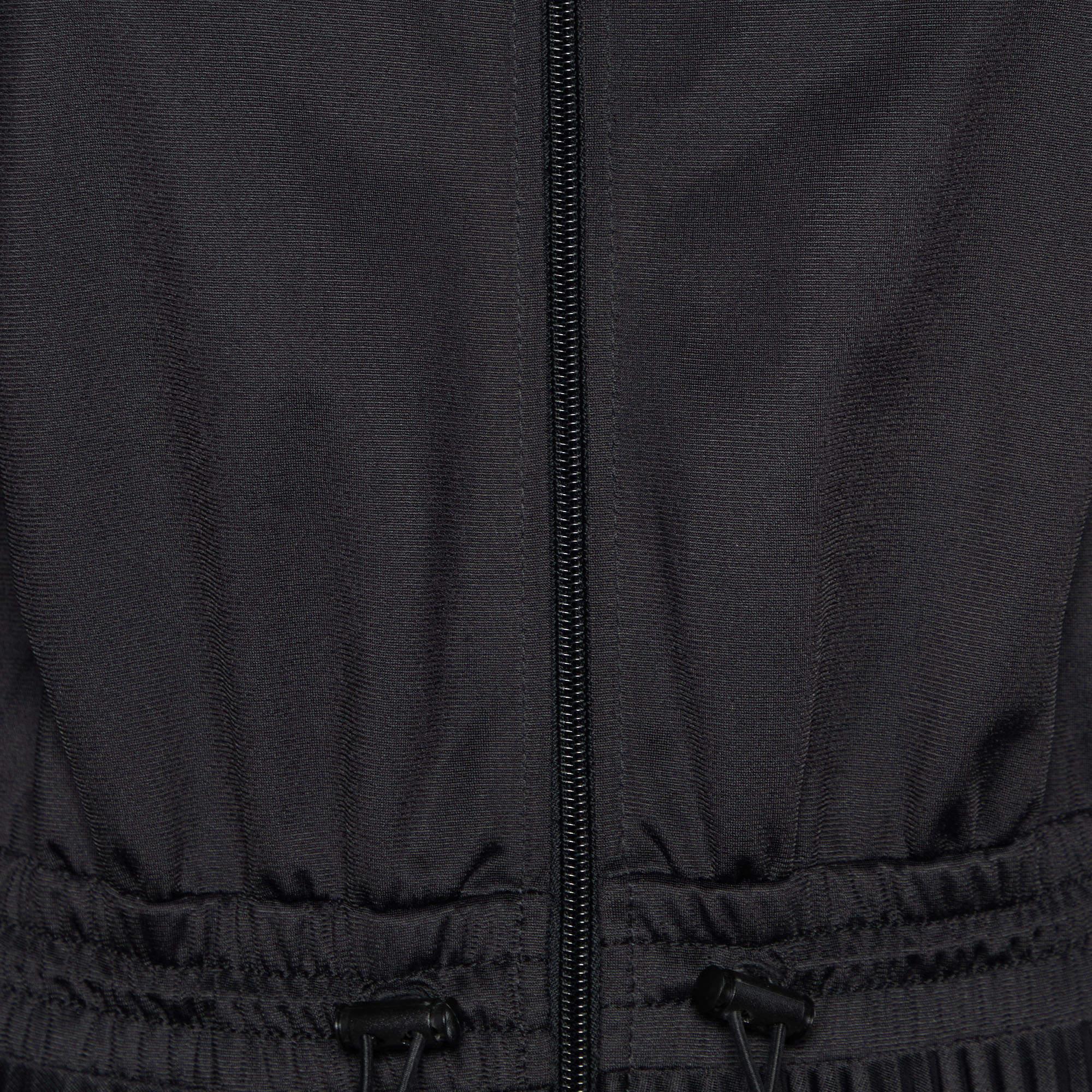 Valentino Black Jersey Plisse Midi Dress  In Excellent Condition In Dubai, Al Qouz 2