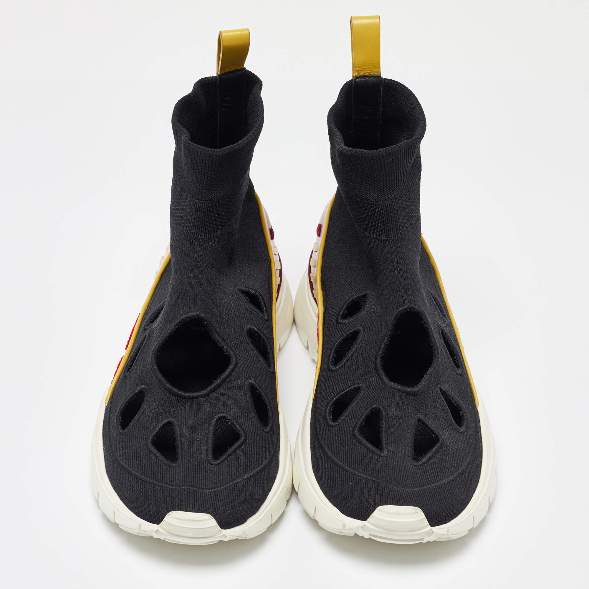 Nero Valentino - Scarpe da ginnastica con calzino in maglia nera Taglia 39 in vendita