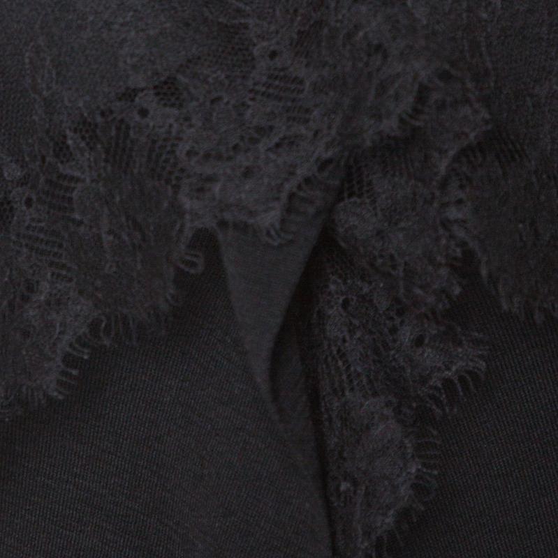Valentino Black Knit Lace Trim Waterfall Front Cardigan M 1