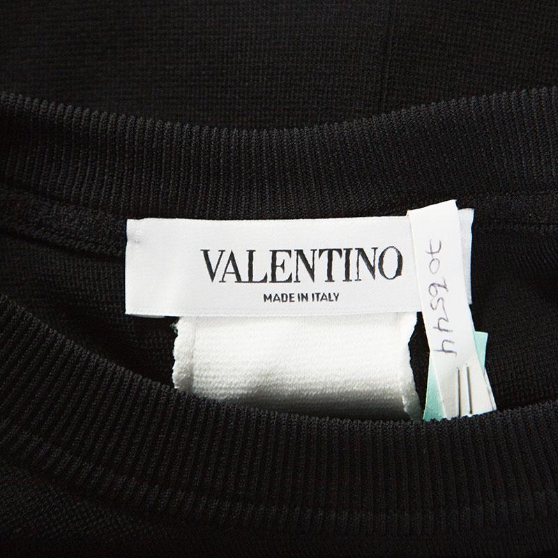 Valentino Black Knit Pleated Detail Sweatshirt XS 1
