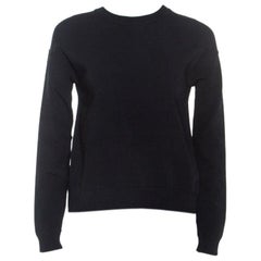 Valentino Black Knit Pleated Detail Sweatshirt XS