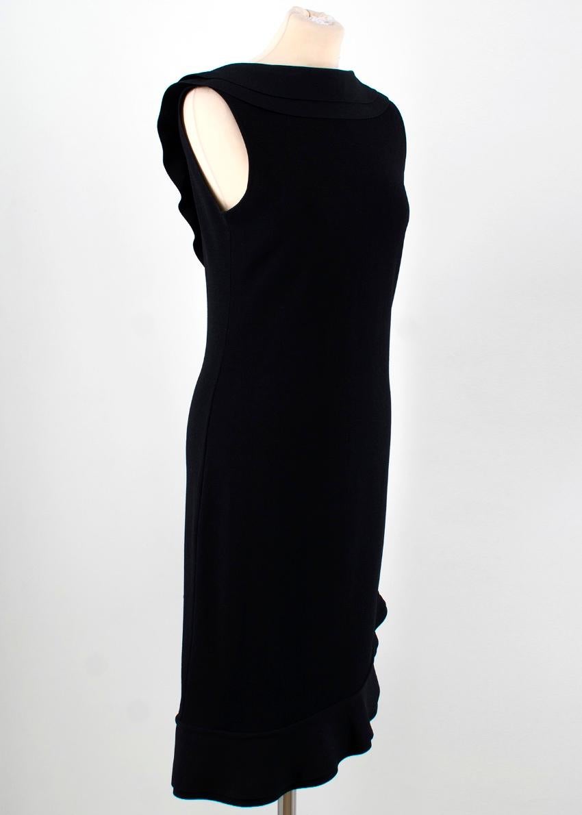 Valentino Black Knit Ruffled Dress - Size Large In Excellent Condition In London, GB