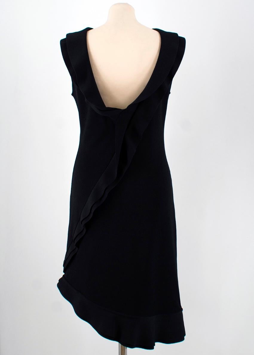 Women's Valentino Black Knit Ruffled Dress - Size Large