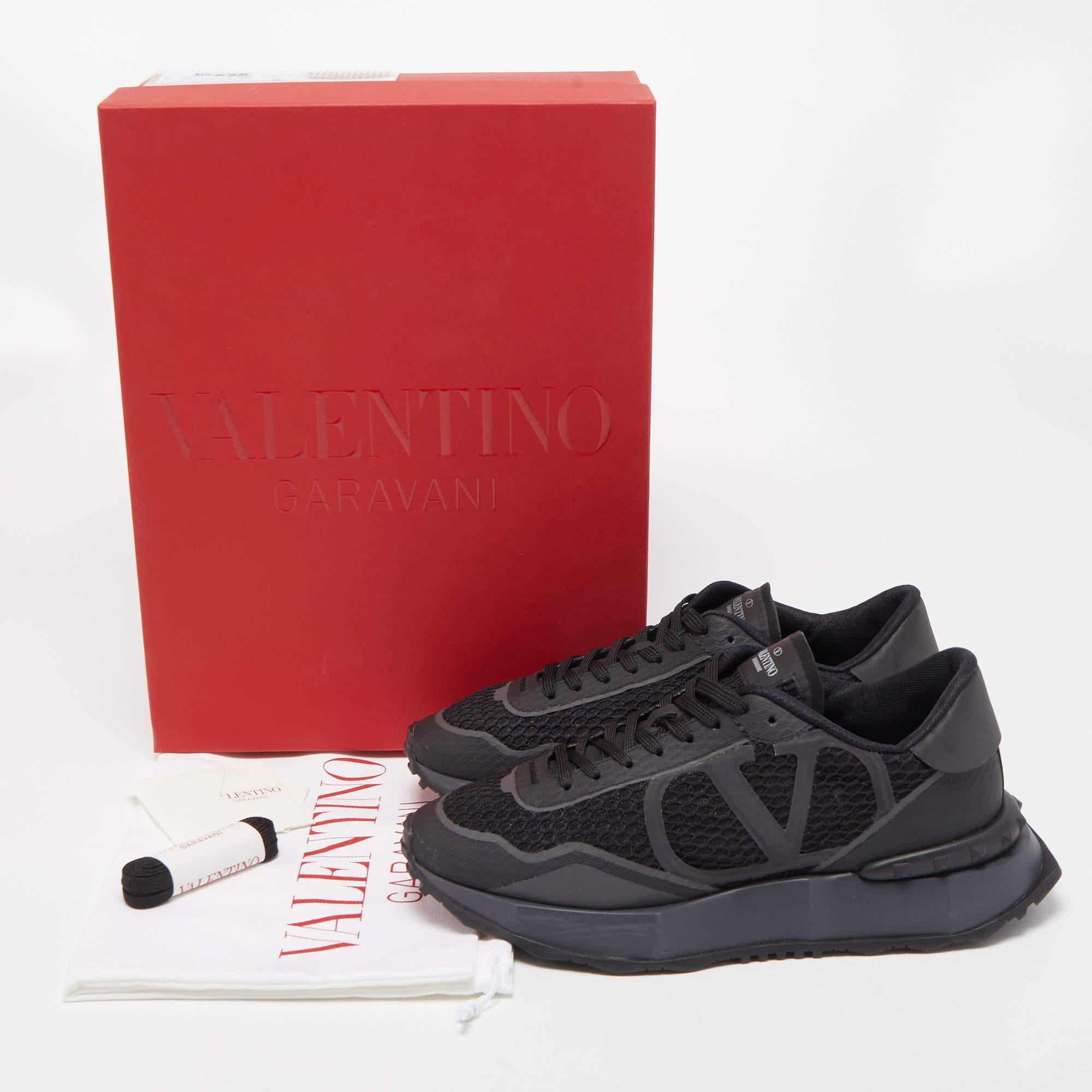 Valentino Black Lace And Mesh Lacerunner Sneakers Size 42.5 5