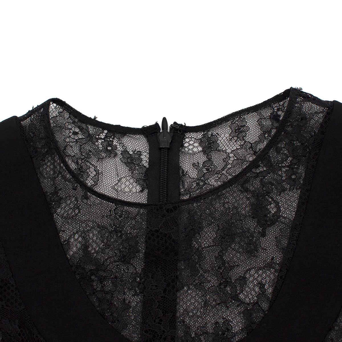 Valentino Black Lace-Insert Cady Dress US 8 2