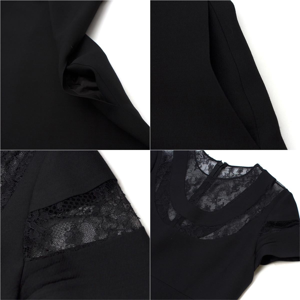 Valentino Black Lace-Insert Cady Dress US 8 5