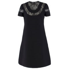 Valentino Black Lace-Insert Cady Dress US 8