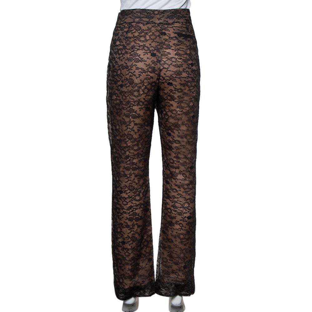 Valentino's flared trousers project an elegant appeal through the use of lace, fine tailoring, and simple detailing. The comfortable pair is bound to give you a great fit.

