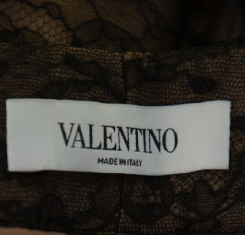 Valentino Black Lace Overlay Flared Trousers L For Sale 1