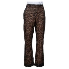 Valentino Black Lace Overlay Flared Trousers L