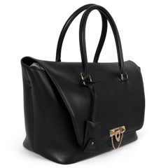 VALENTINO black leather 2017 LARGE DEMILUNE ROCKSTUD Bag