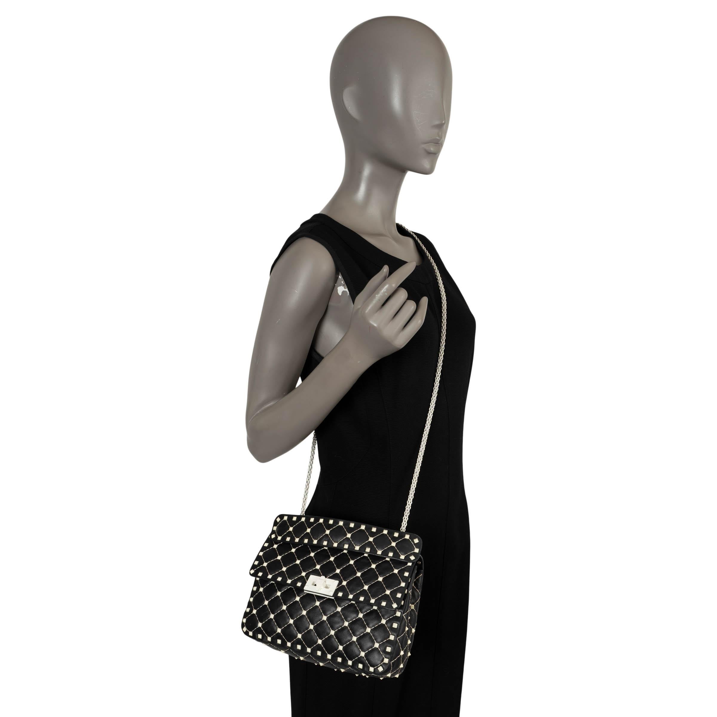 VALENTINO noir cuir 2018 FREE ROCKSTUD SPIKE Sac à bandoulière en vente 3