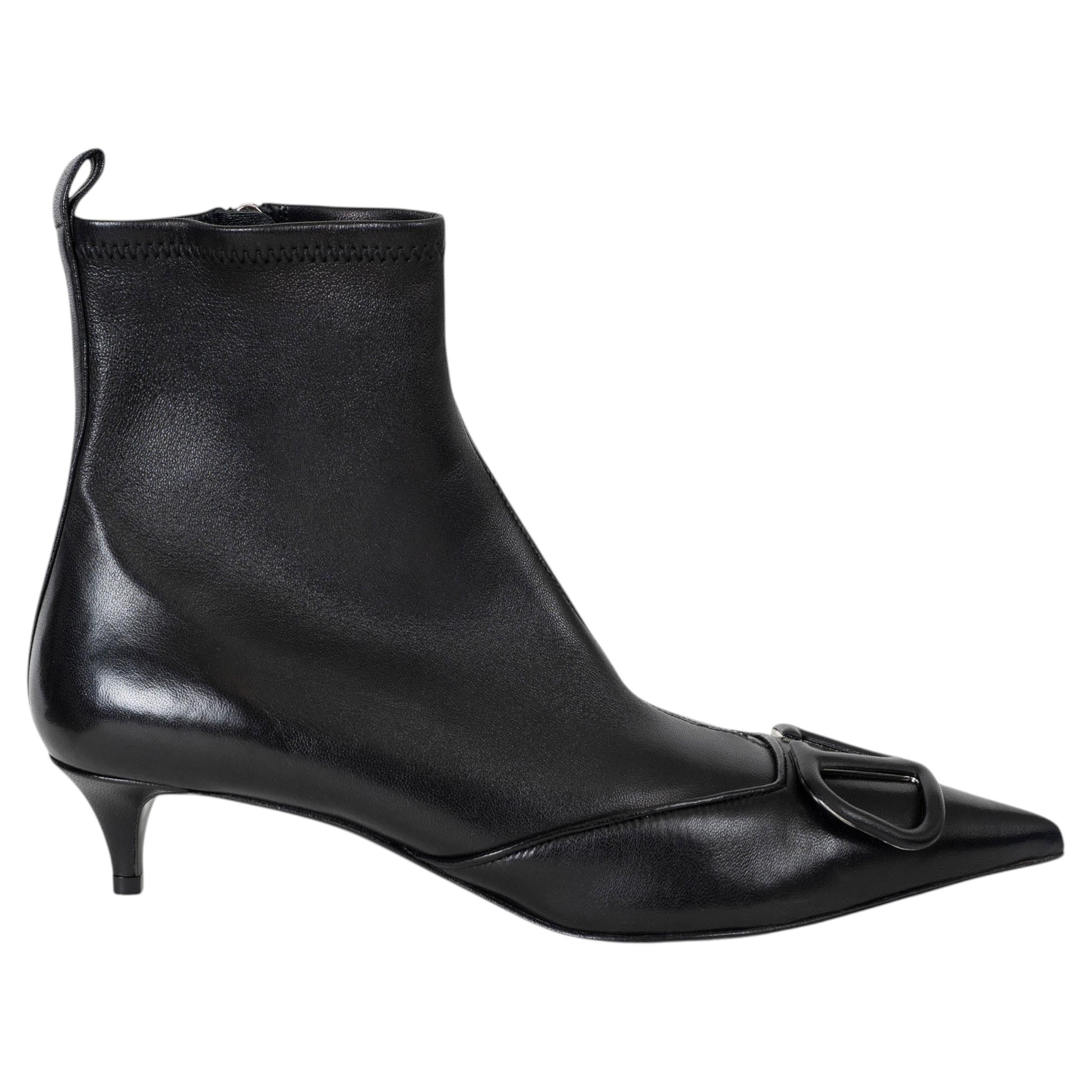 Valentino pelle nera 2024 VLOGO Stivaletti Scarpe 39 in vendita