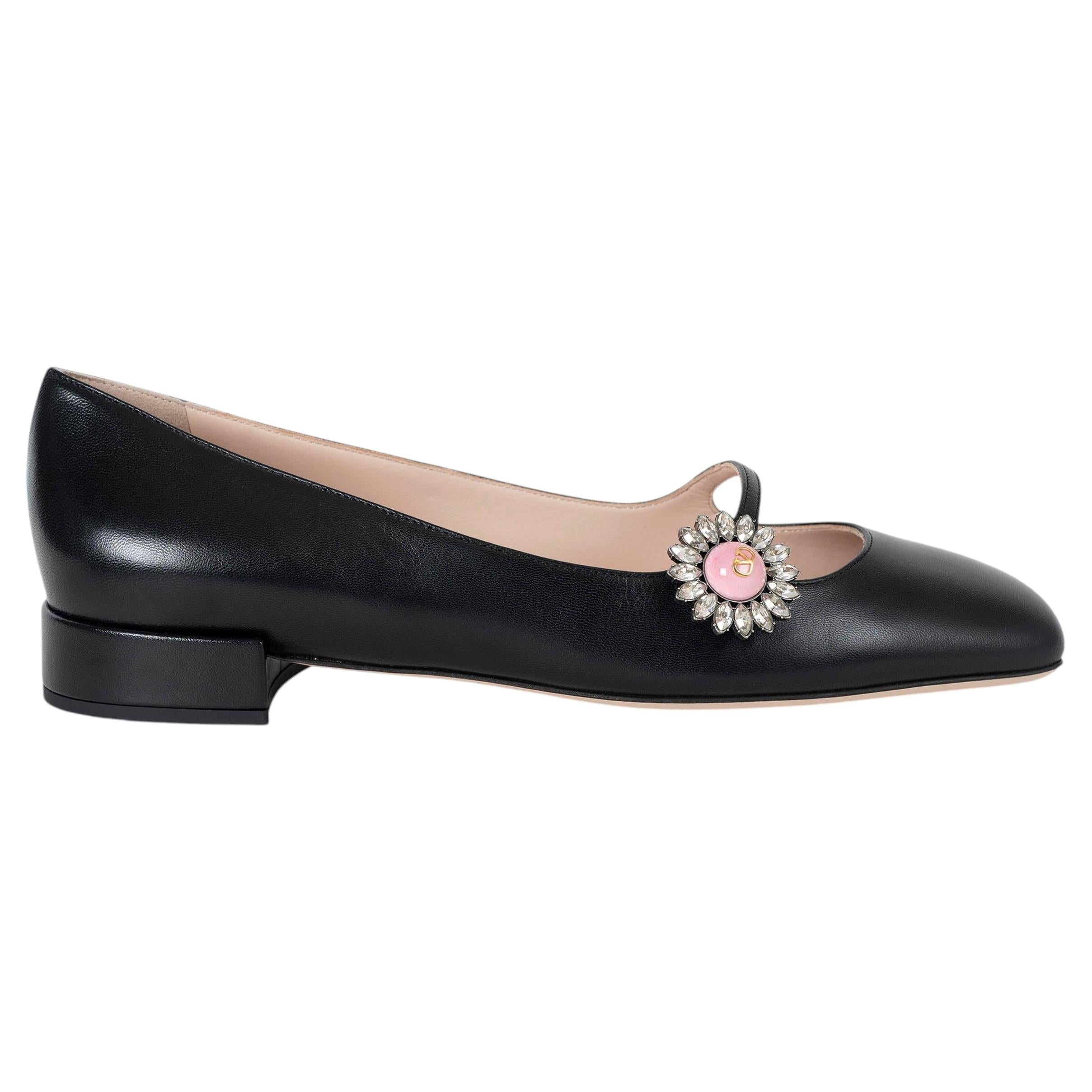 Valentino pelle nera 2025 PRESHOES 20 MARY-JANE Flats Scarpe 39 in vendita