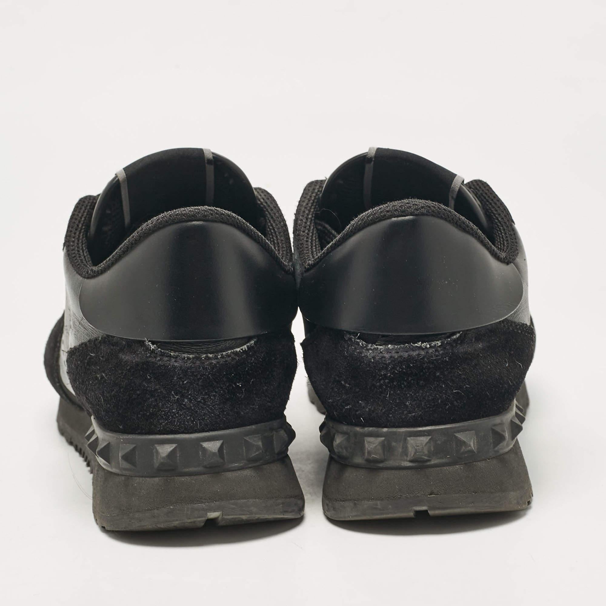 Valentino - Baskets basses en cuir et daim Rockrunner - Taille 36 Pour femmes en vente