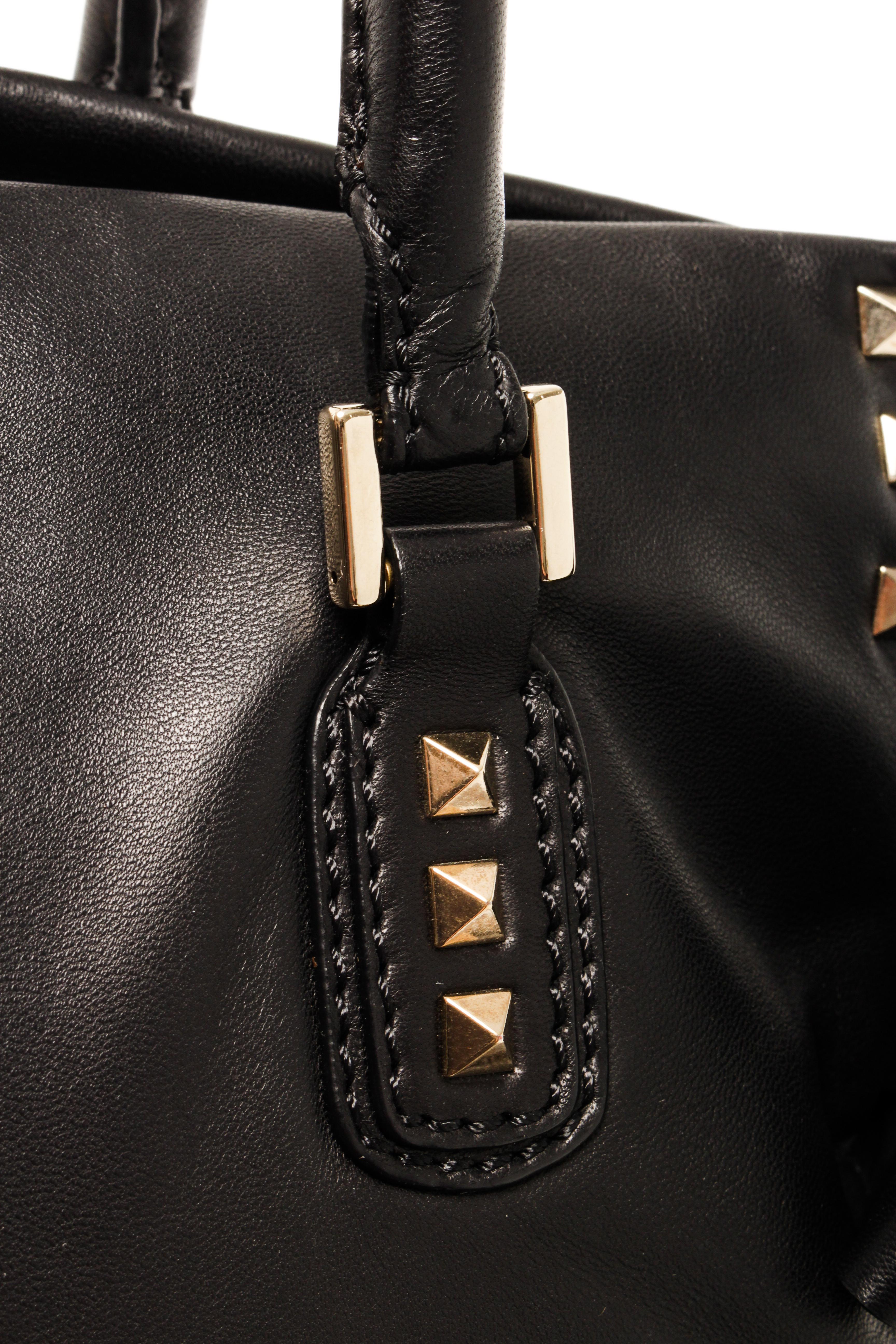 Valentino Black Leather Bow Convertible Handbag For Sale 3