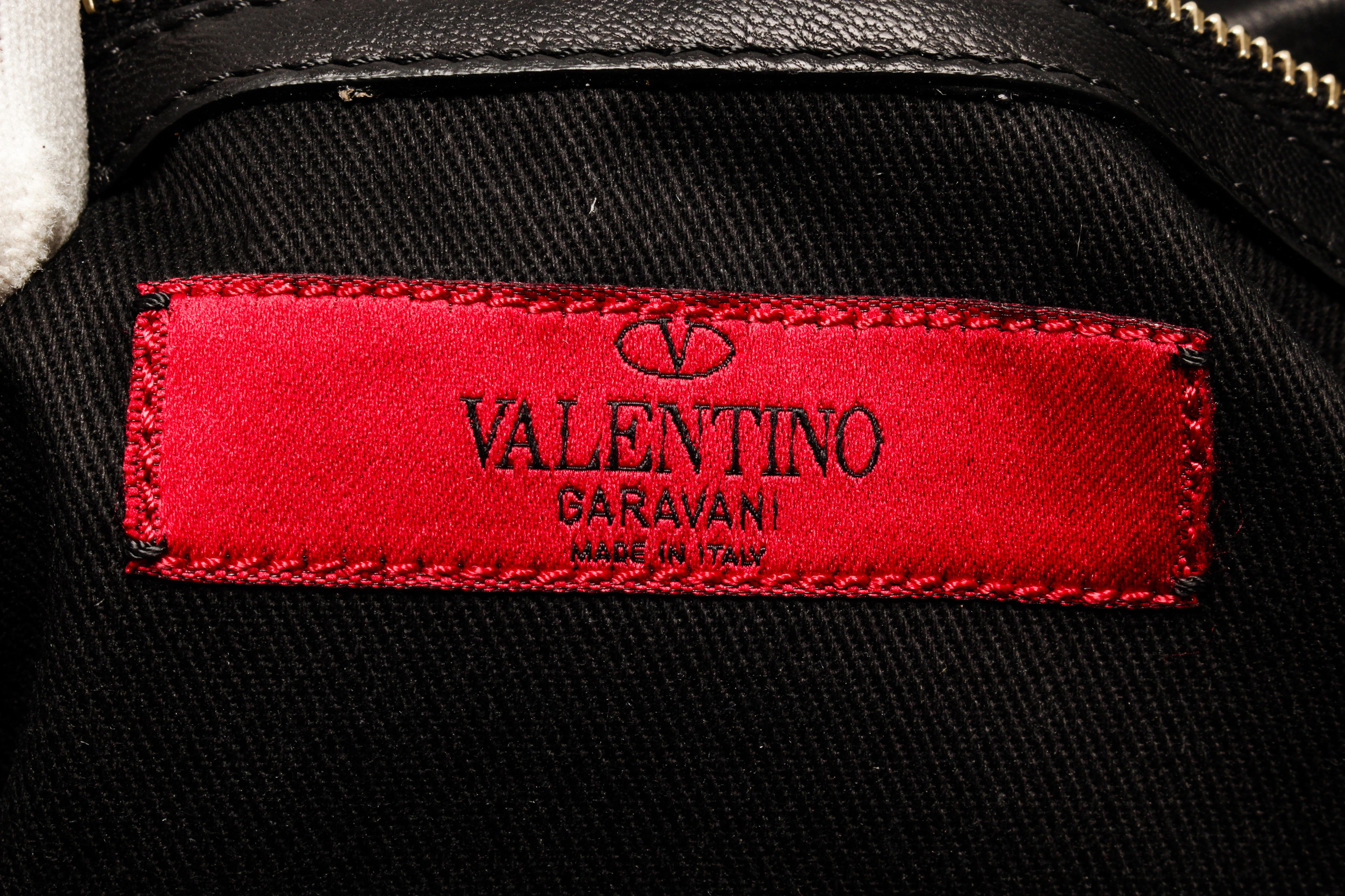 Valentino Black Leather Bow Convertible Handbag For Sale 5