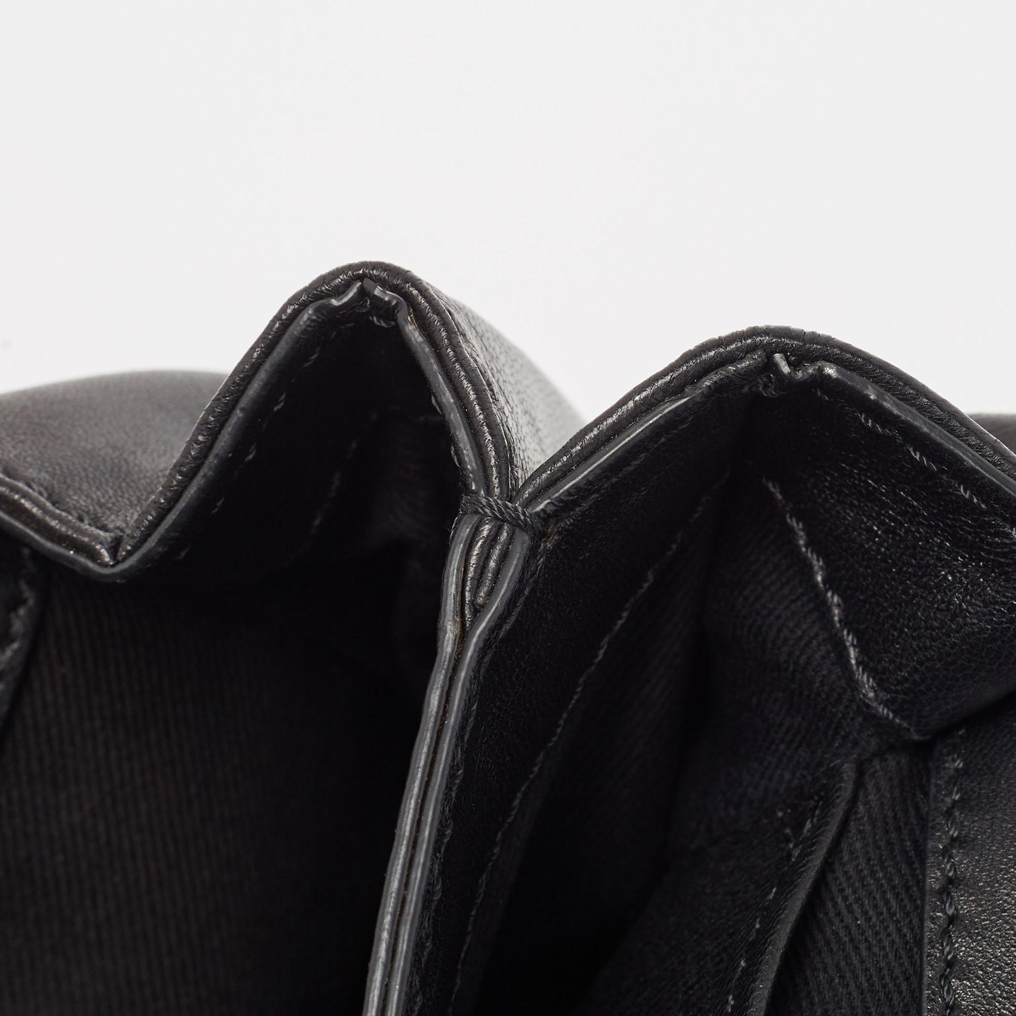 Valentino Black Leather Bow Flap Chain Clucth 2