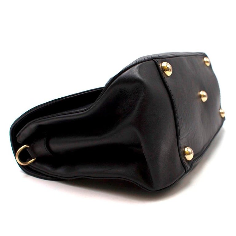 Valentino Black Leather Braided Handle Shoulder Bag For Sale at 1stDibs