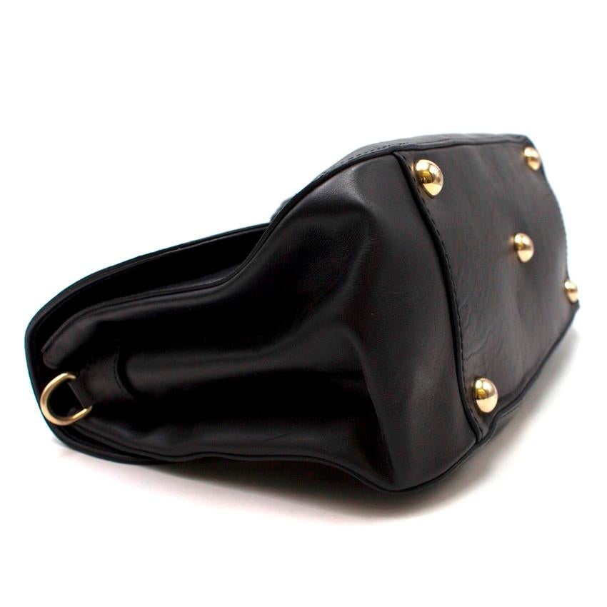Valentino Black Leather Braided Handle Shoulder Bag  For Sale 1