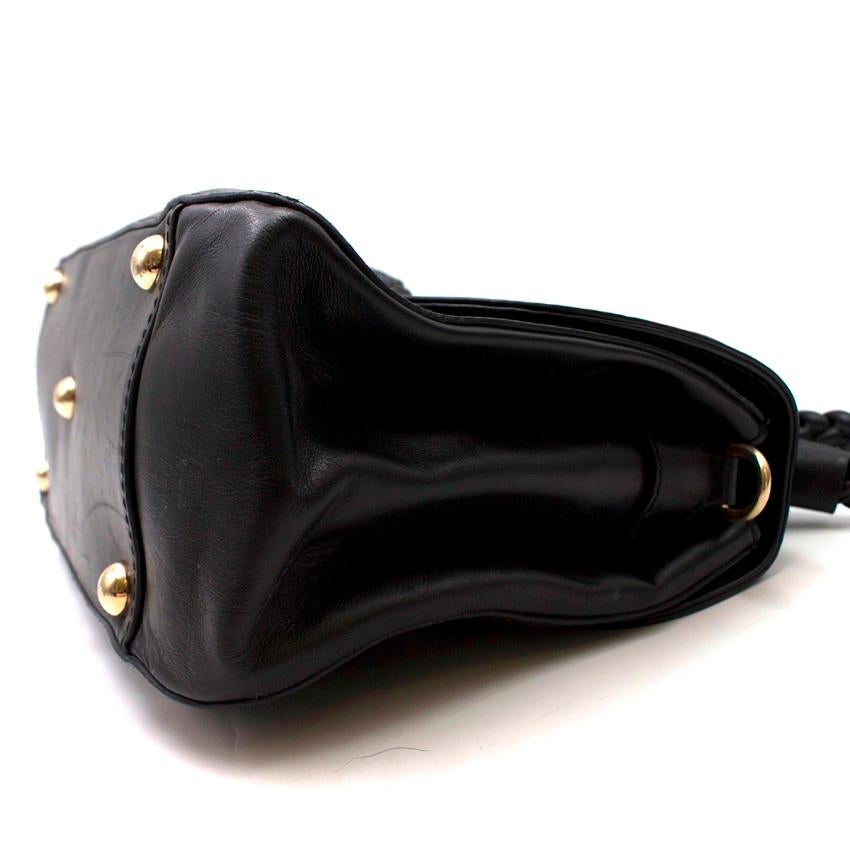 Valentino Black Leather Braided Handle Shoulder Bag  For Sale 2