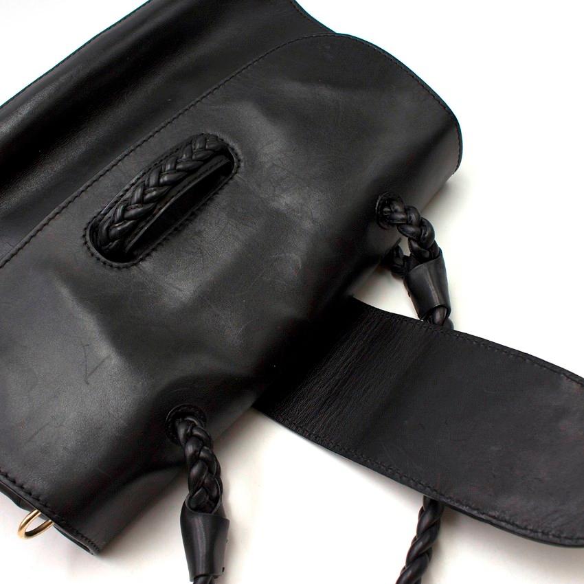 Valentino Black Leather Braided Handle Shoulder Bag  For Sale 3