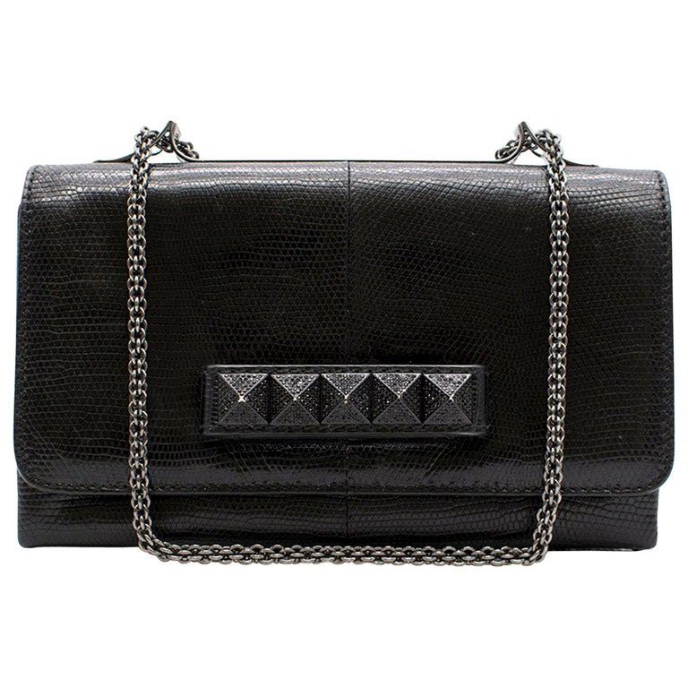 Valentino black leather clutch bag For Sale at 1stdibs