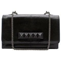 Valentino black leather clutch bag