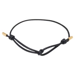 Valentino Black Leather Cord Adjustable Bracelet
