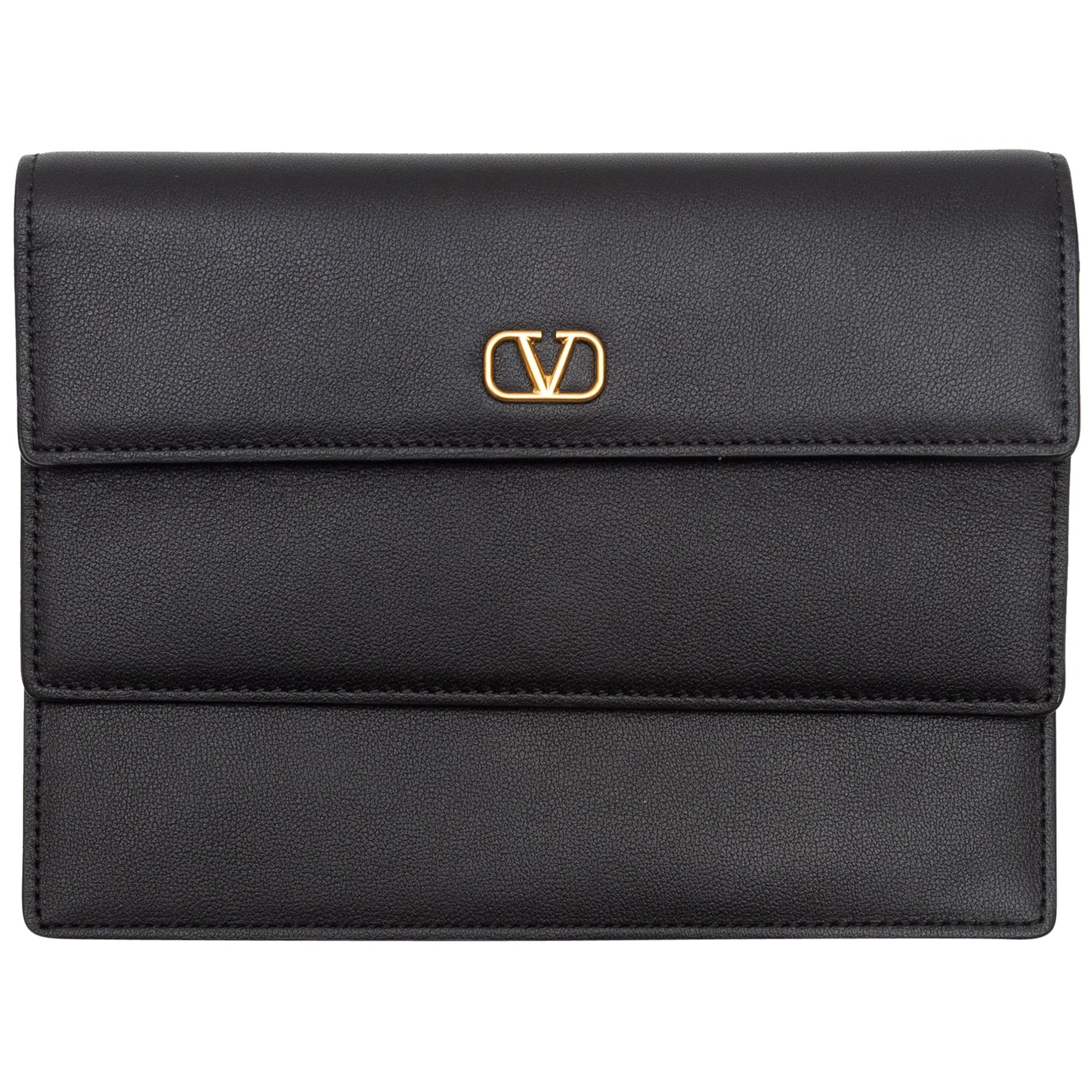 Valentino Taupe Leather Bow Wallet For Sale at 1stDibs