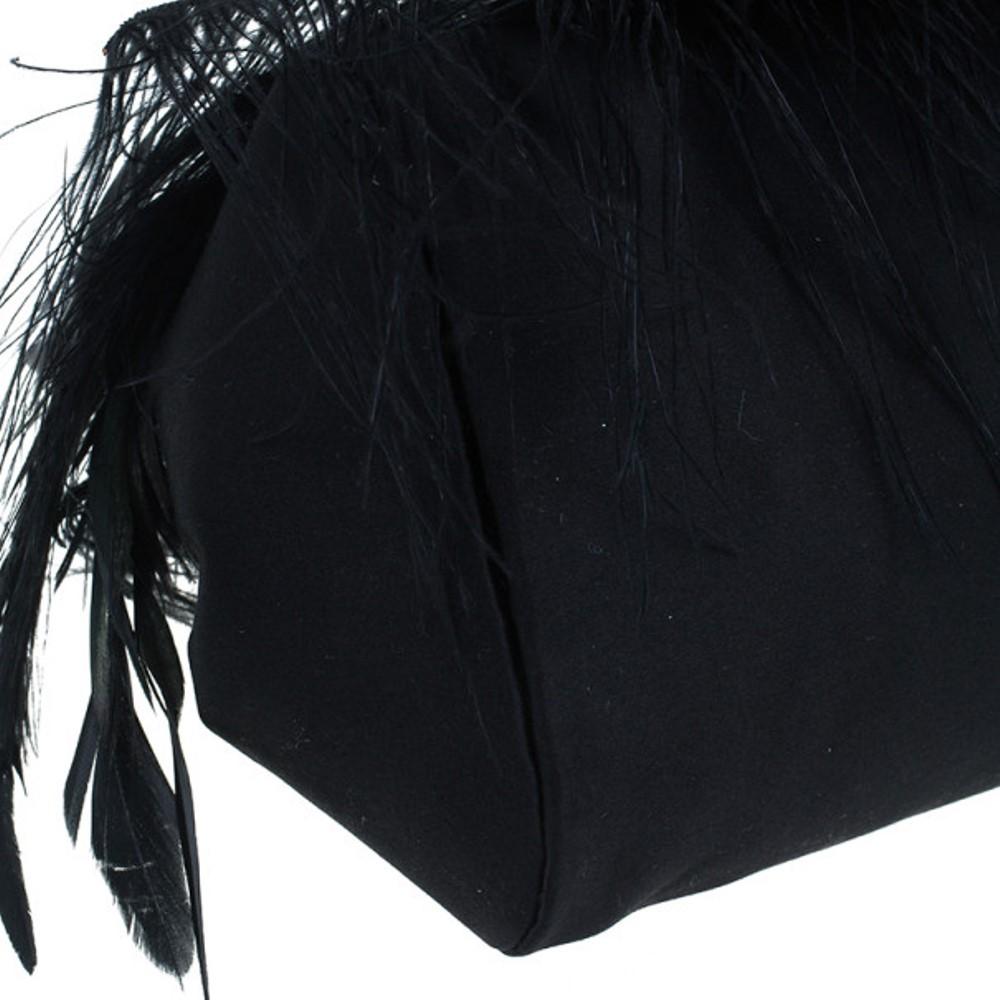 Valentino Black Leather Feather Satchel 3