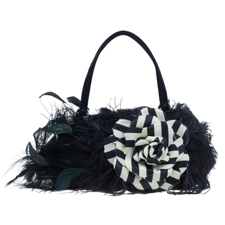 Valentino Black Leather Feather Satchel at 1stDibs