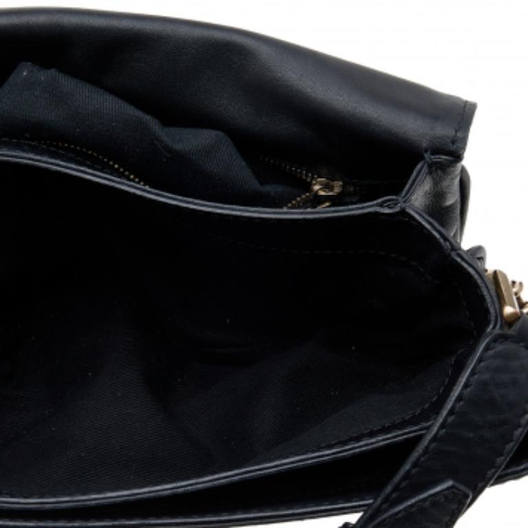 Valentino Black Leather Flap Shoulder Bag For Sale 4