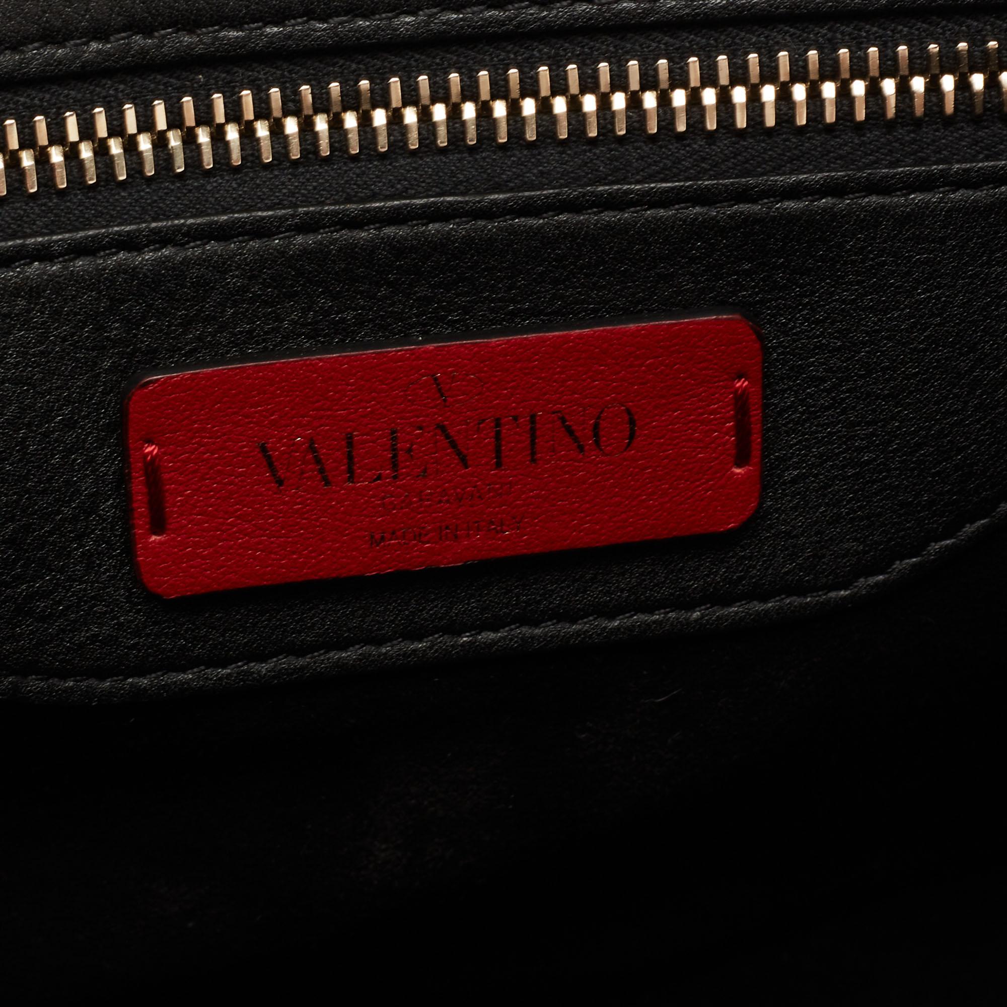 Valentino Black Leather Flap Top Handle Bag 6
