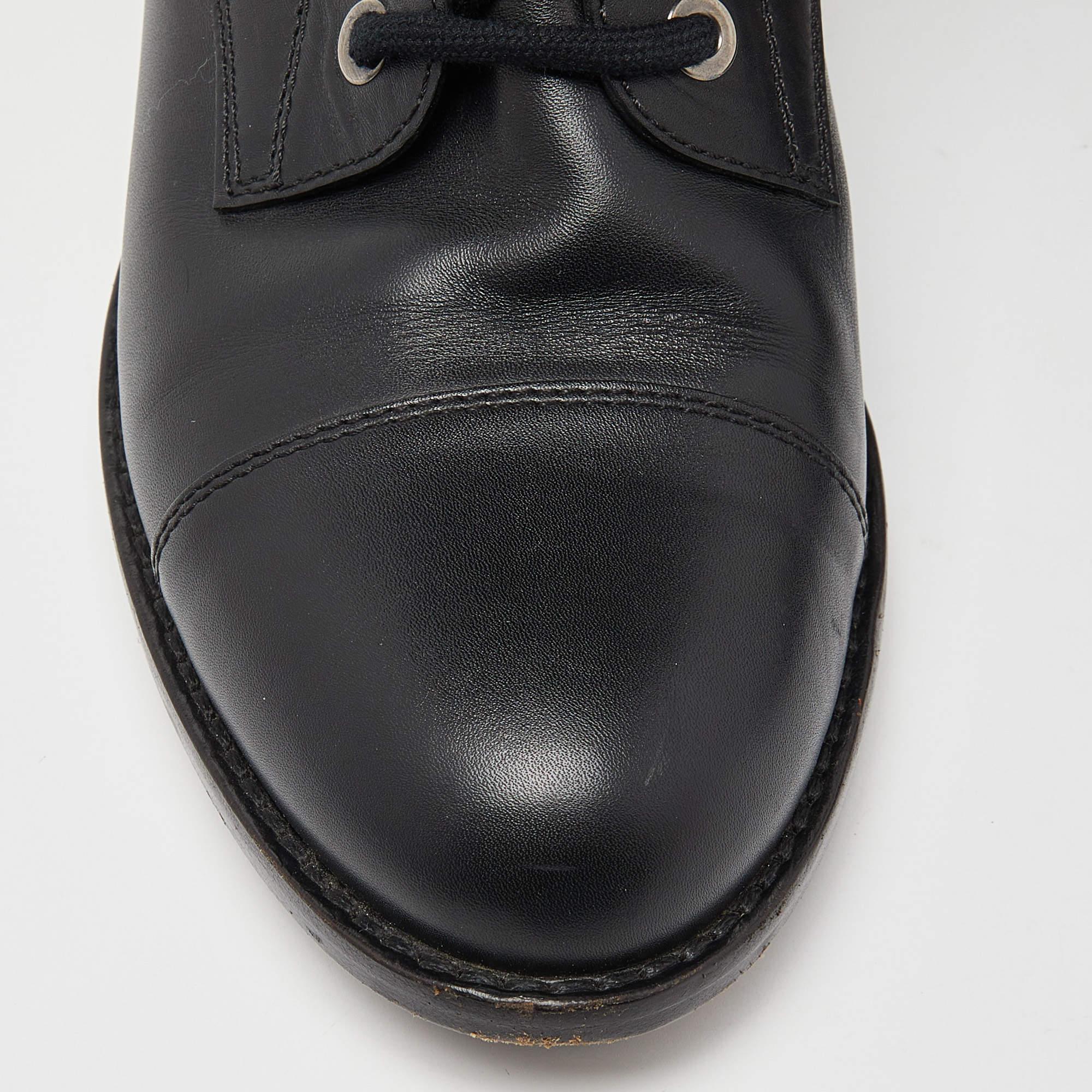 Valentino Black Leather Floral Applique Combat Boots  2