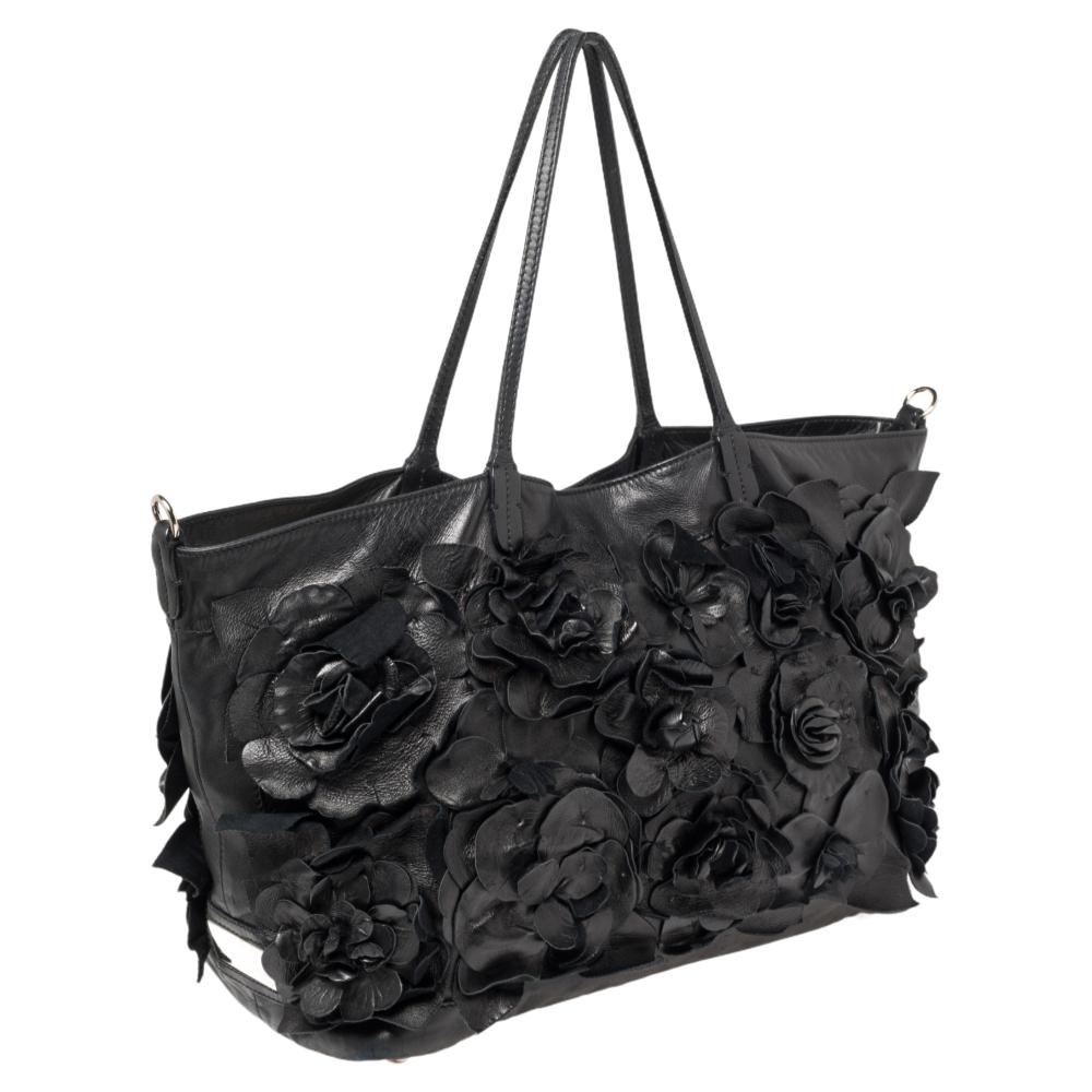women's flower applique purse