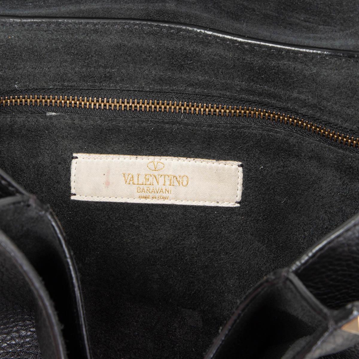 VALENTINO black leather GUITAR ROCKSTUD ROLLING Shoulder Bag 1